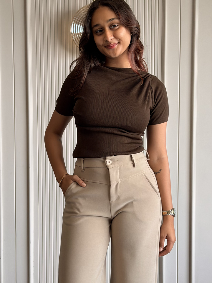 Boat Neck Body Hugging Top