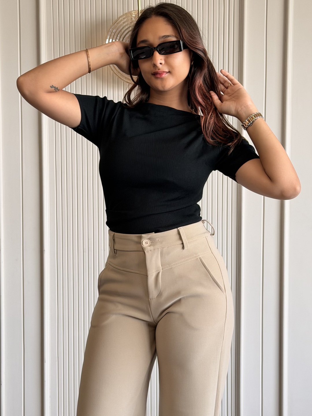 Boat Neck Body Hugging Top