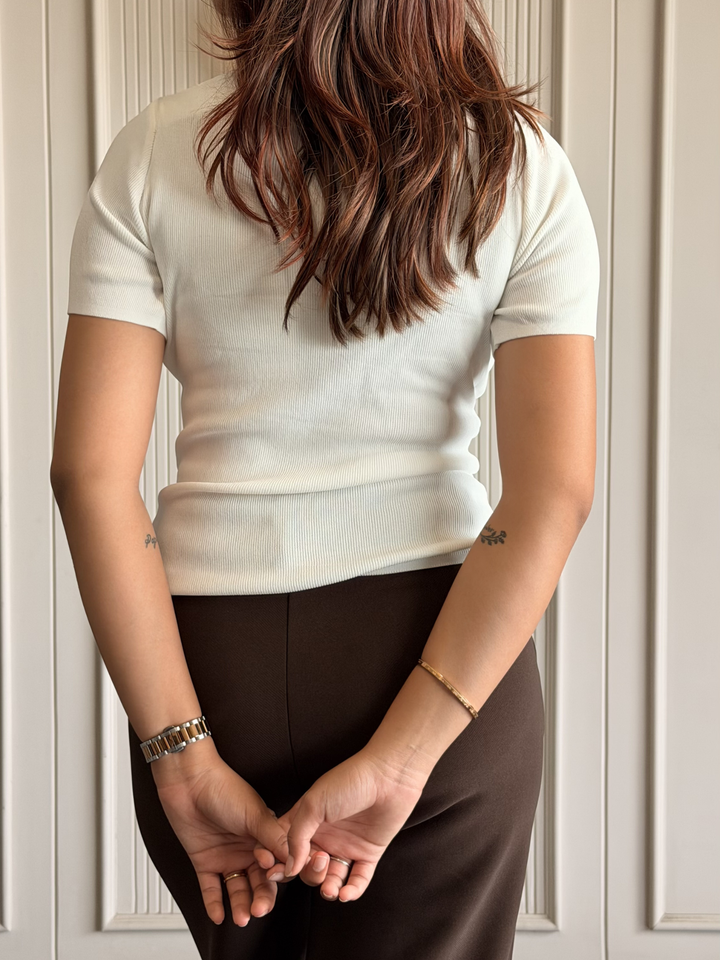 Boat Neck Body Hugging Top