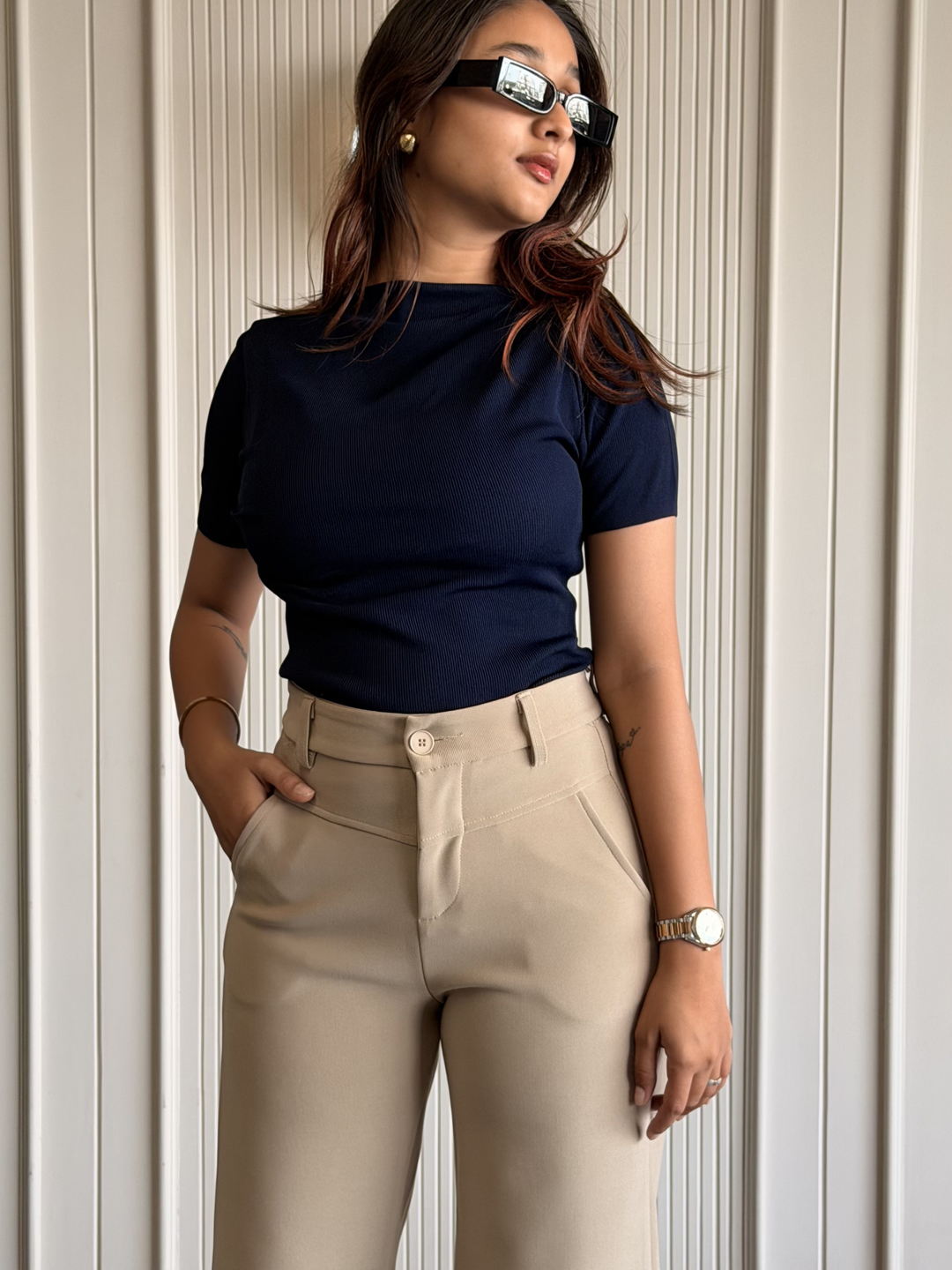 Boat Neck Body Hugging Top