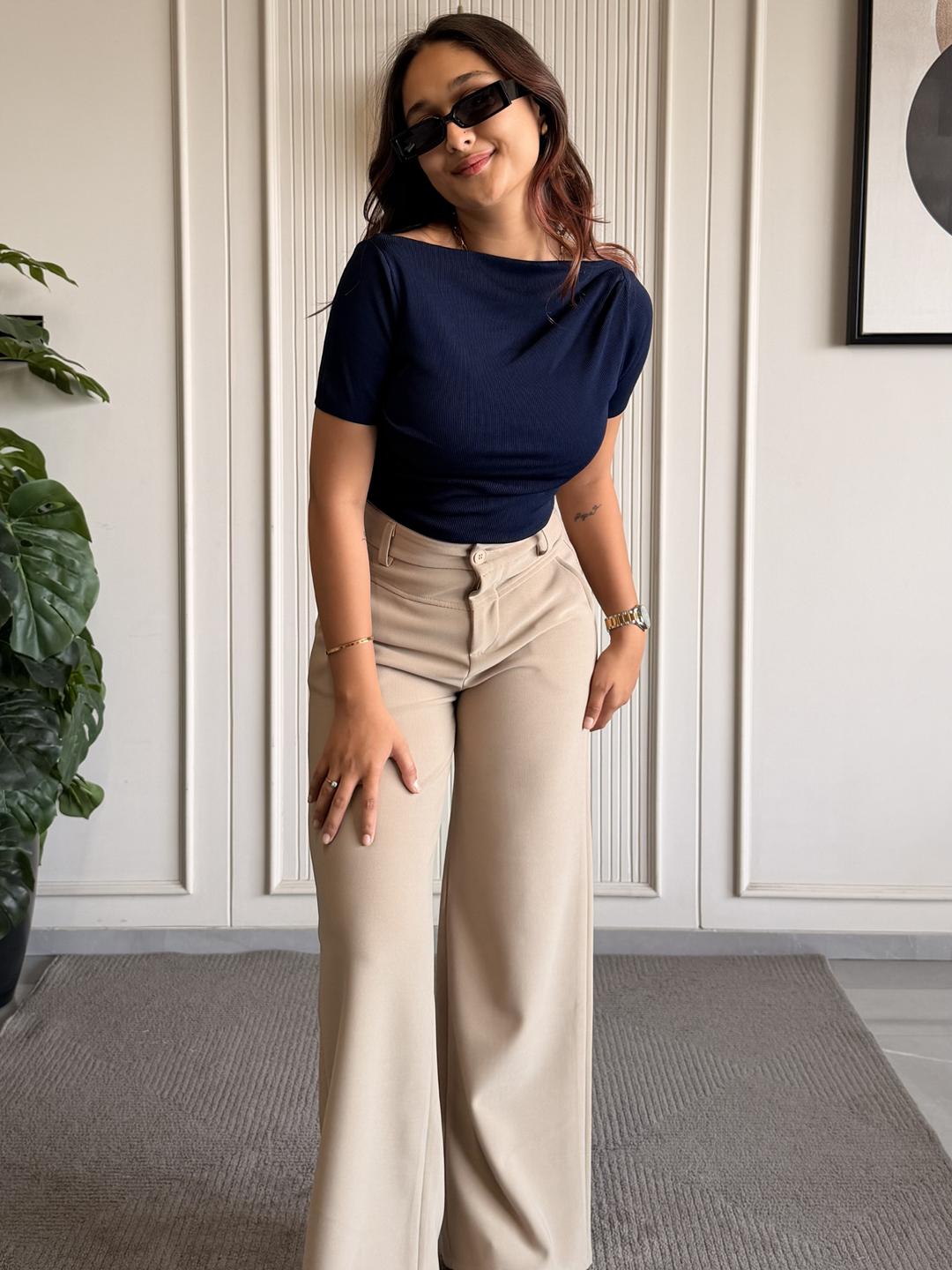Boat Neck Body Hugging Top