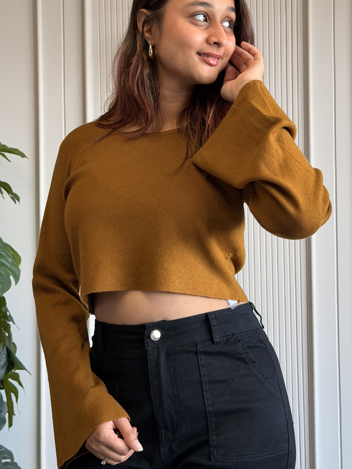 Mustard Bell Crop Top