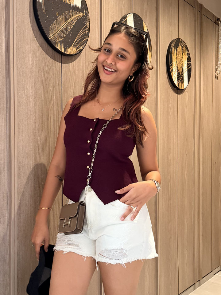 Women Wine Waistcoat