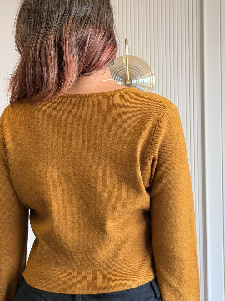Mustard Bell Crop Top