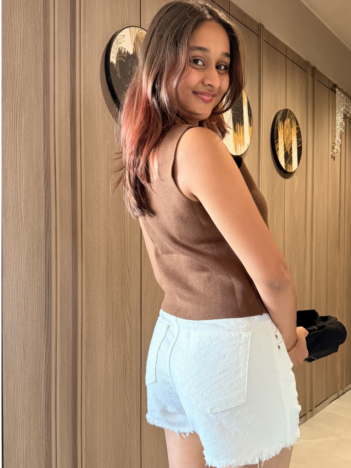 Women Dark Brown Waistcoat