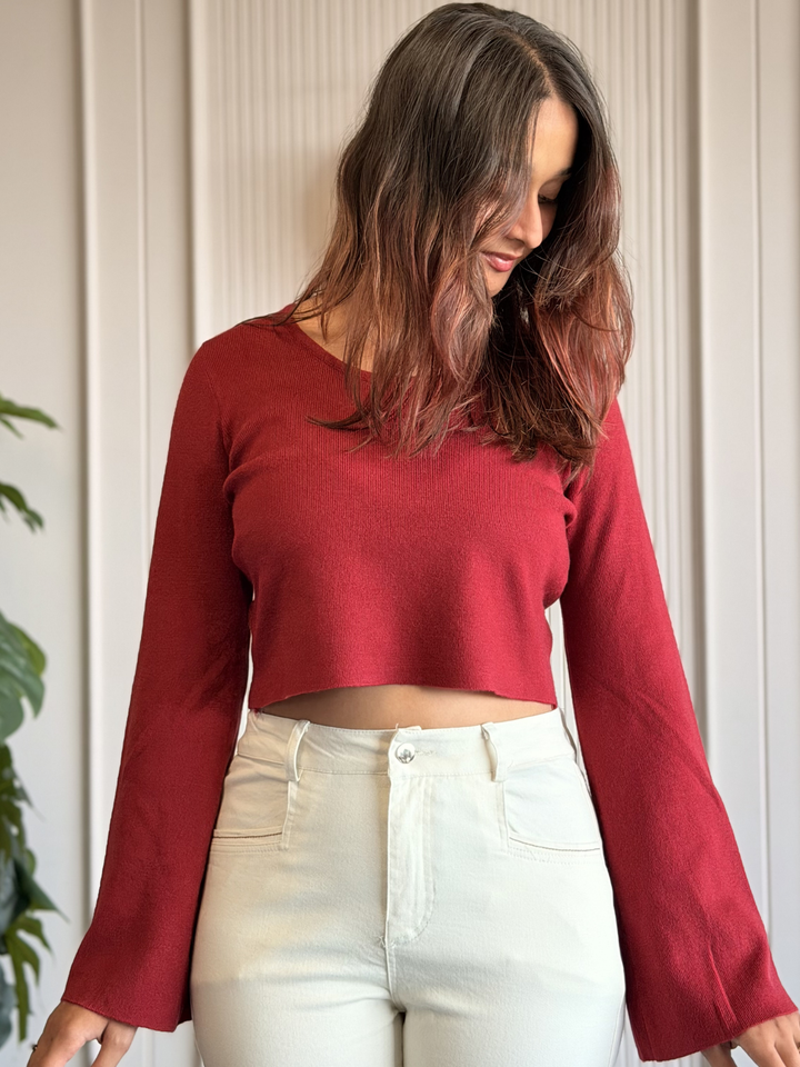 Red Bell Crop Top