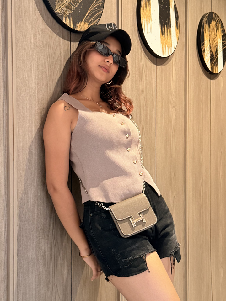 Women Tan Waistcoat