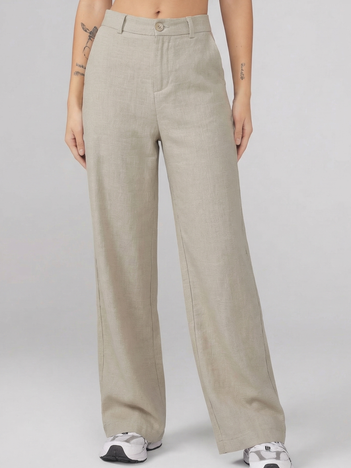 Women’s Light Gray Linen Pant