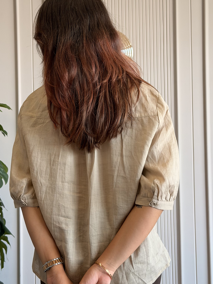 100% Linen Embroidered Shirt