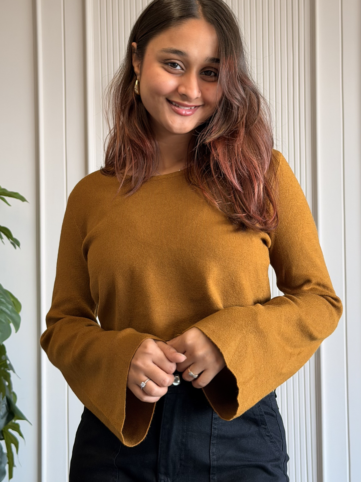 Mustard Bell Crop Top