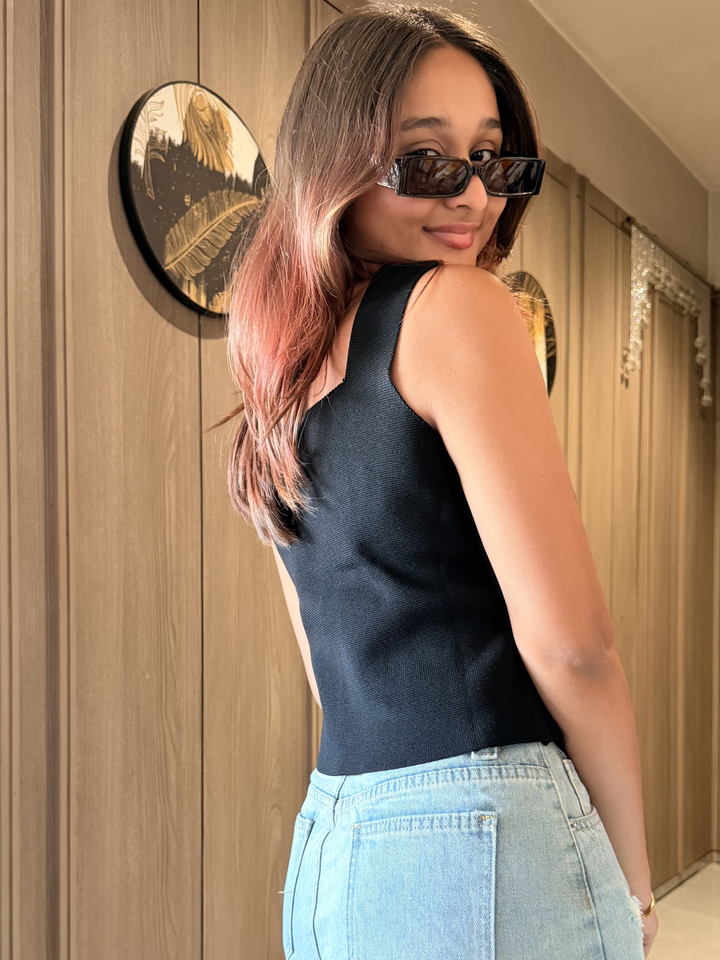 Women Black Waistcoat