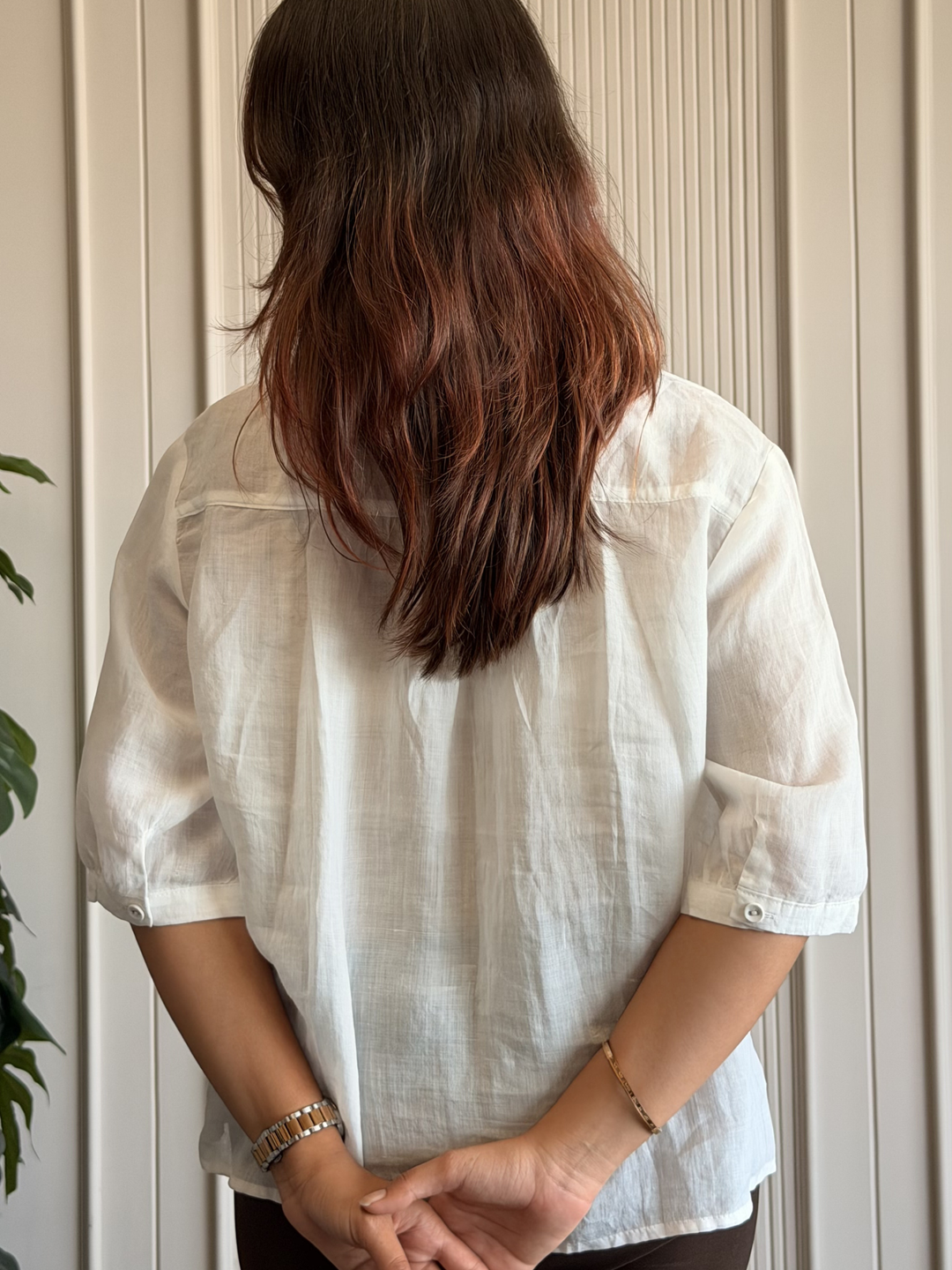 100% Linen Embroidered Shirt