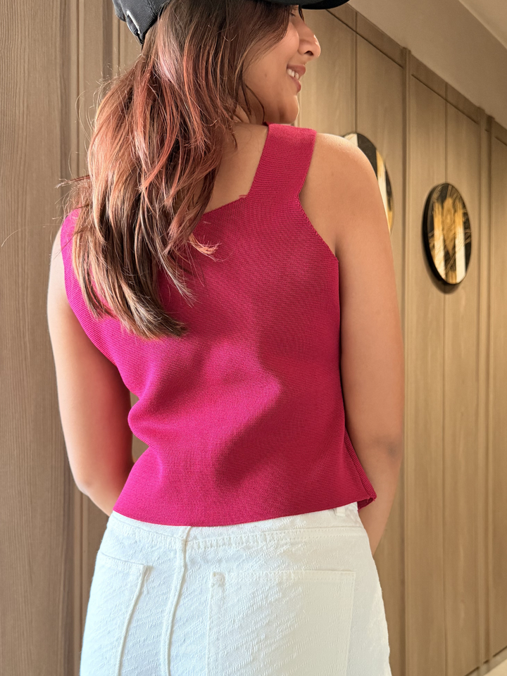 Women Bright Pink Waistcoat