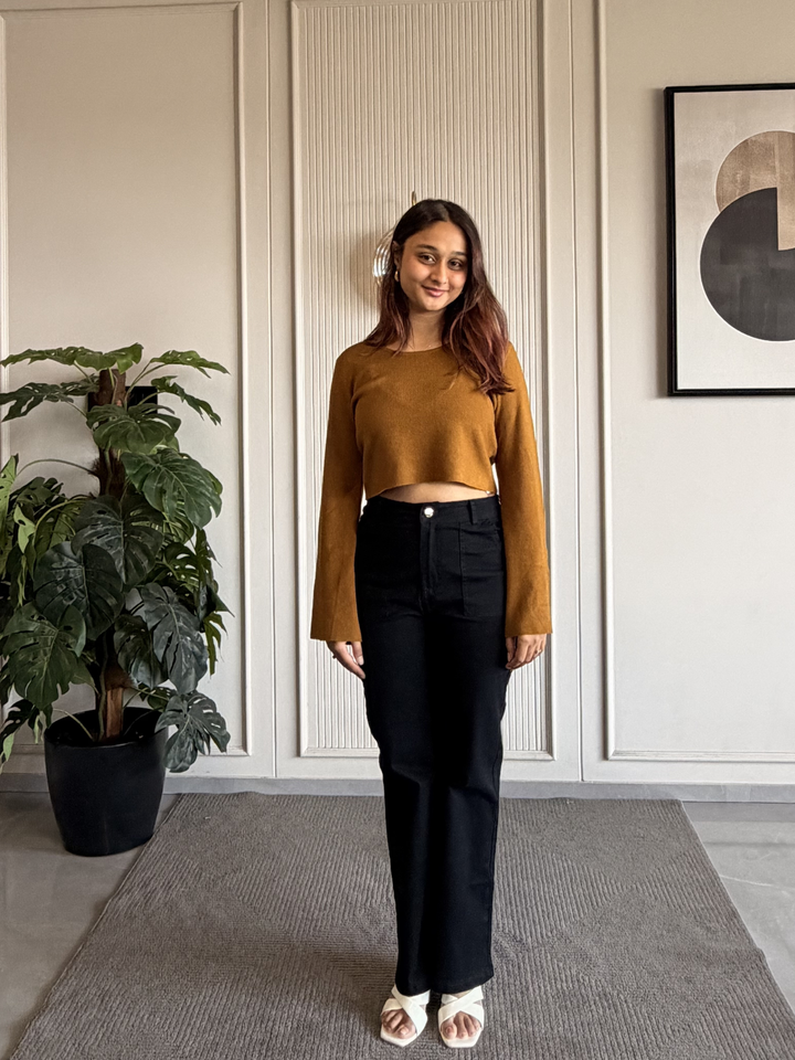 Mustard Bell Crop Top