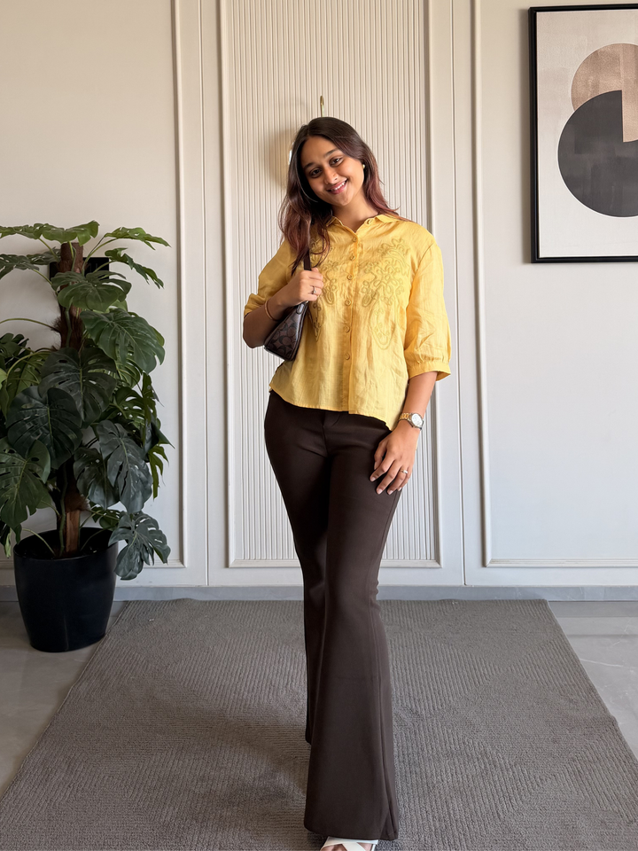 100% Linen Embroidered Shirt