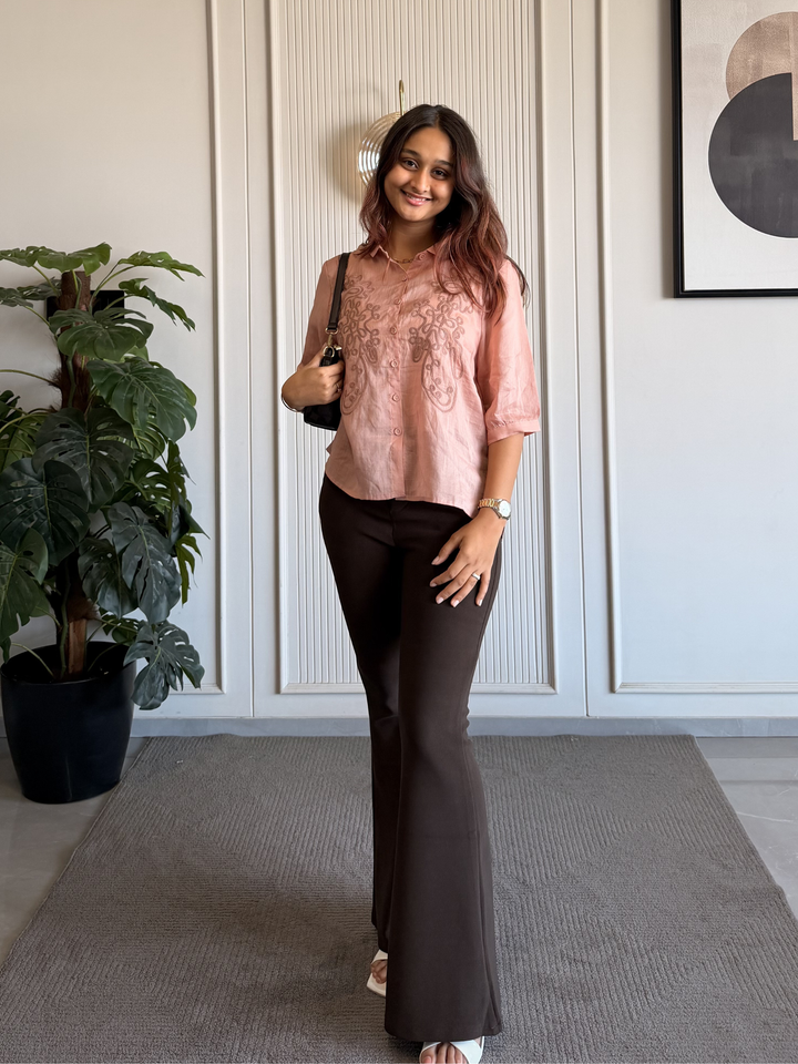 100% Linen Embroidered Shirt