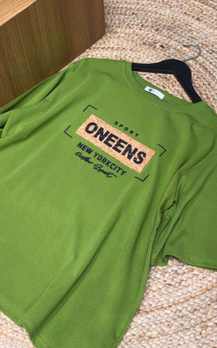 Women’s Typographic Print T-Shirt (ONEENS)