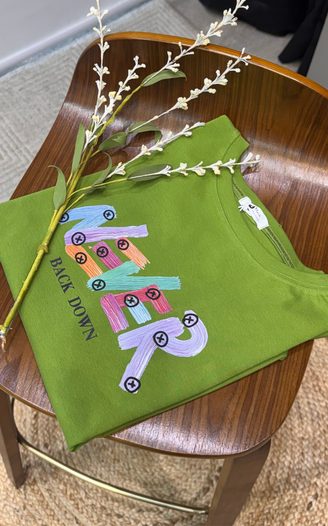 Women’s Typographic Print T-Shirt (NEVER)