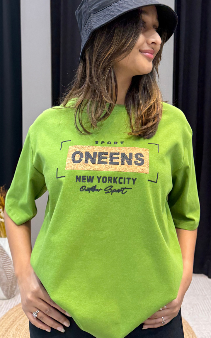 Women’s Typographic Print T-Shirt (ONEENS)