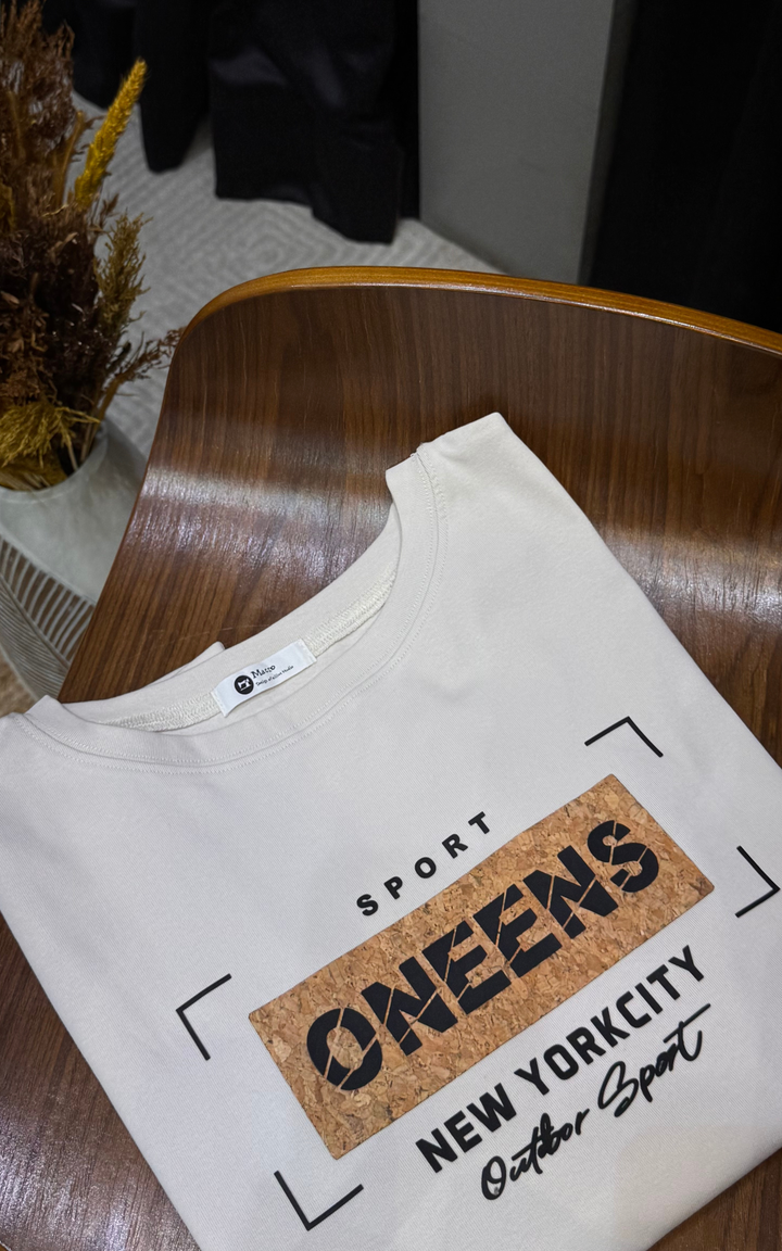 Women’s Typographic Print T-Shirt (ONEENS)