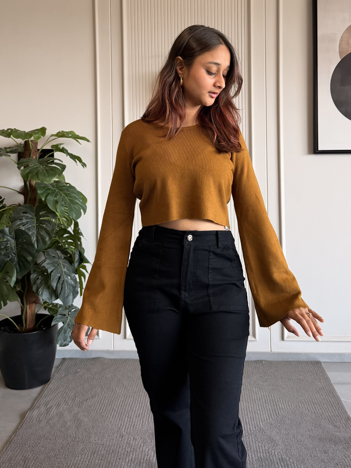 Mustard Bell Crop Top