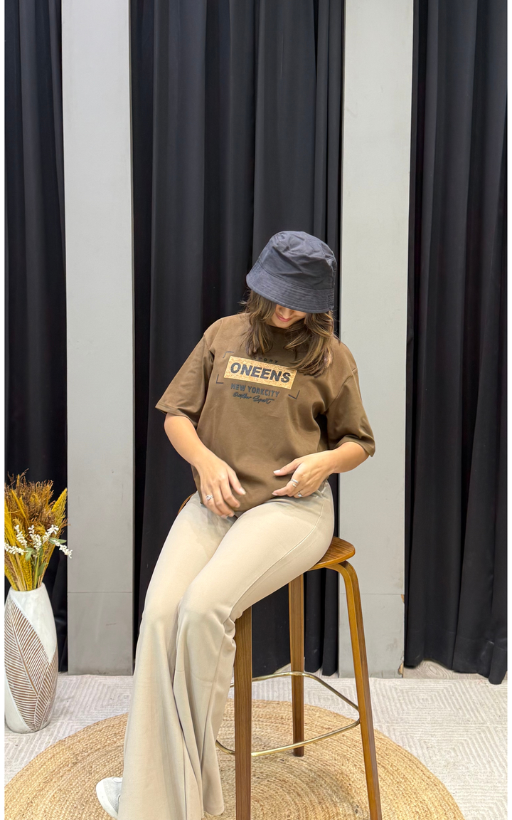 Women’s Typographic Print T-Shirt (ONEENS)