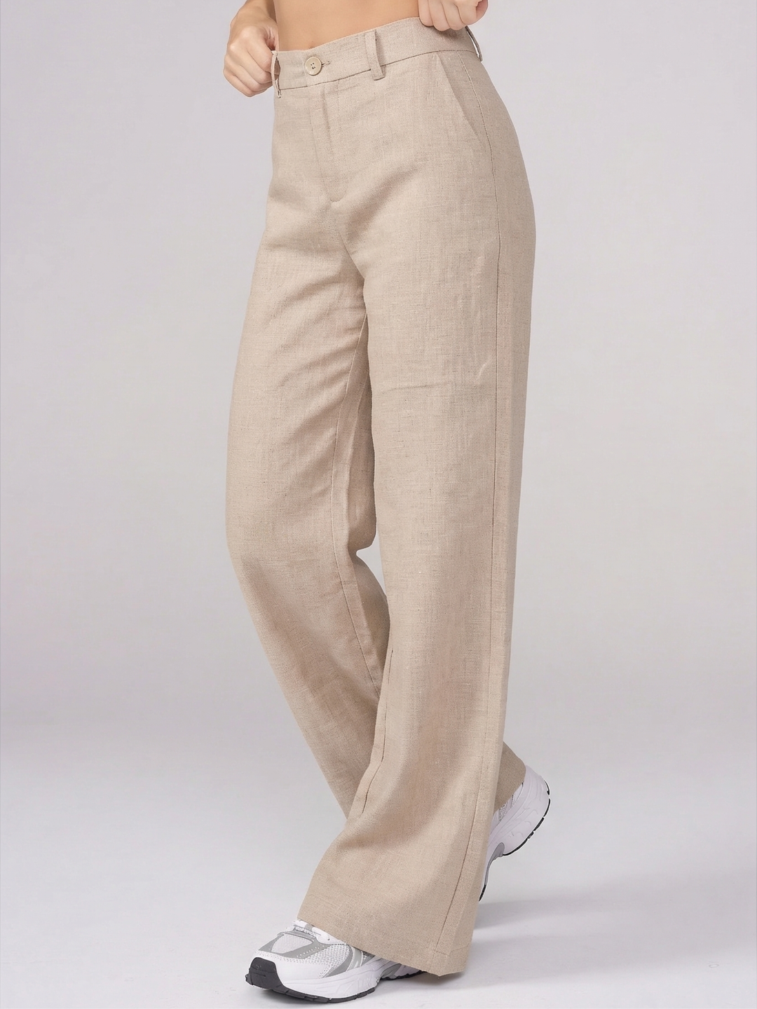 Women’s Beige Linen Pant