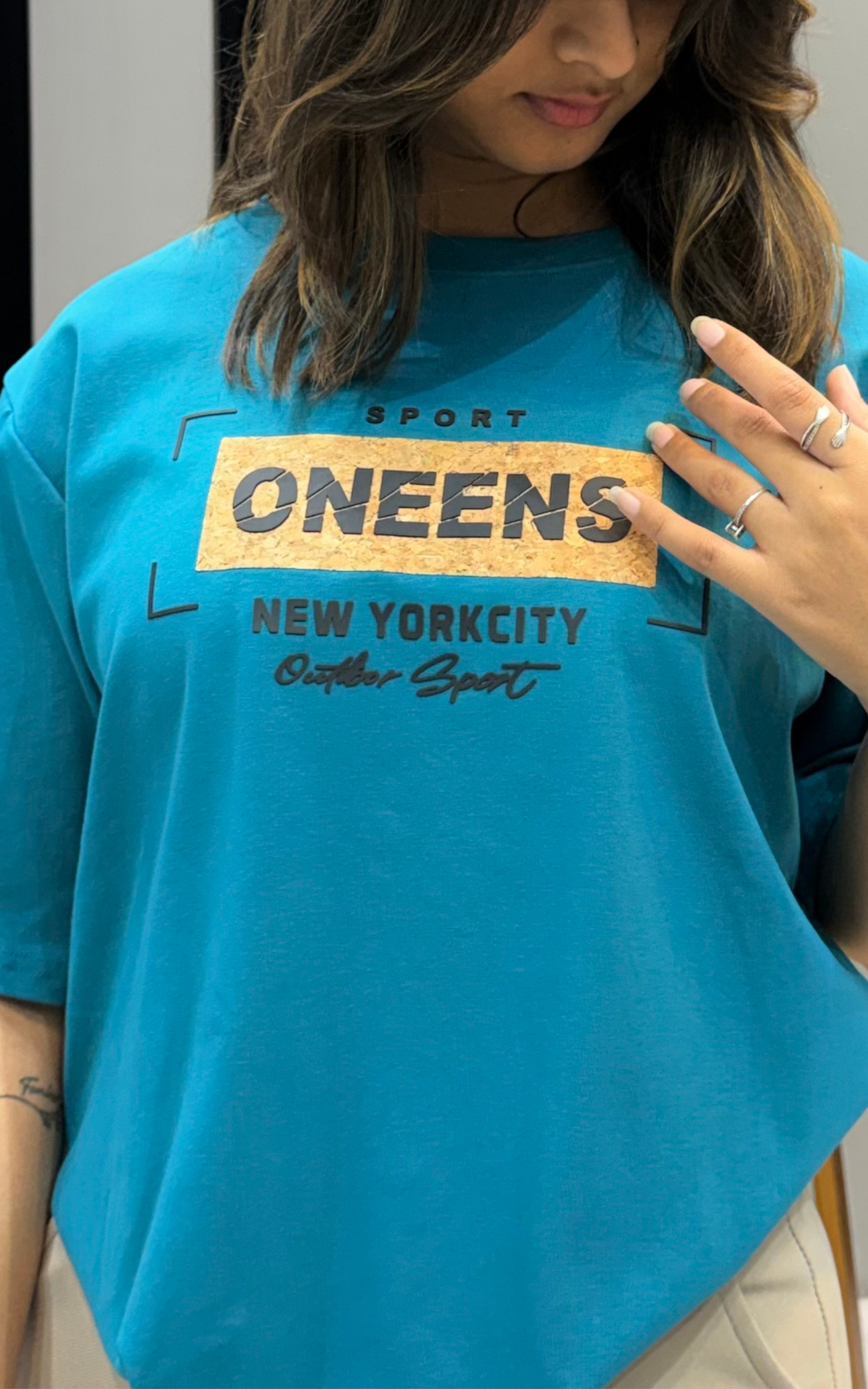 Women’s Typographic Print T-Shirt (ONEENS)
