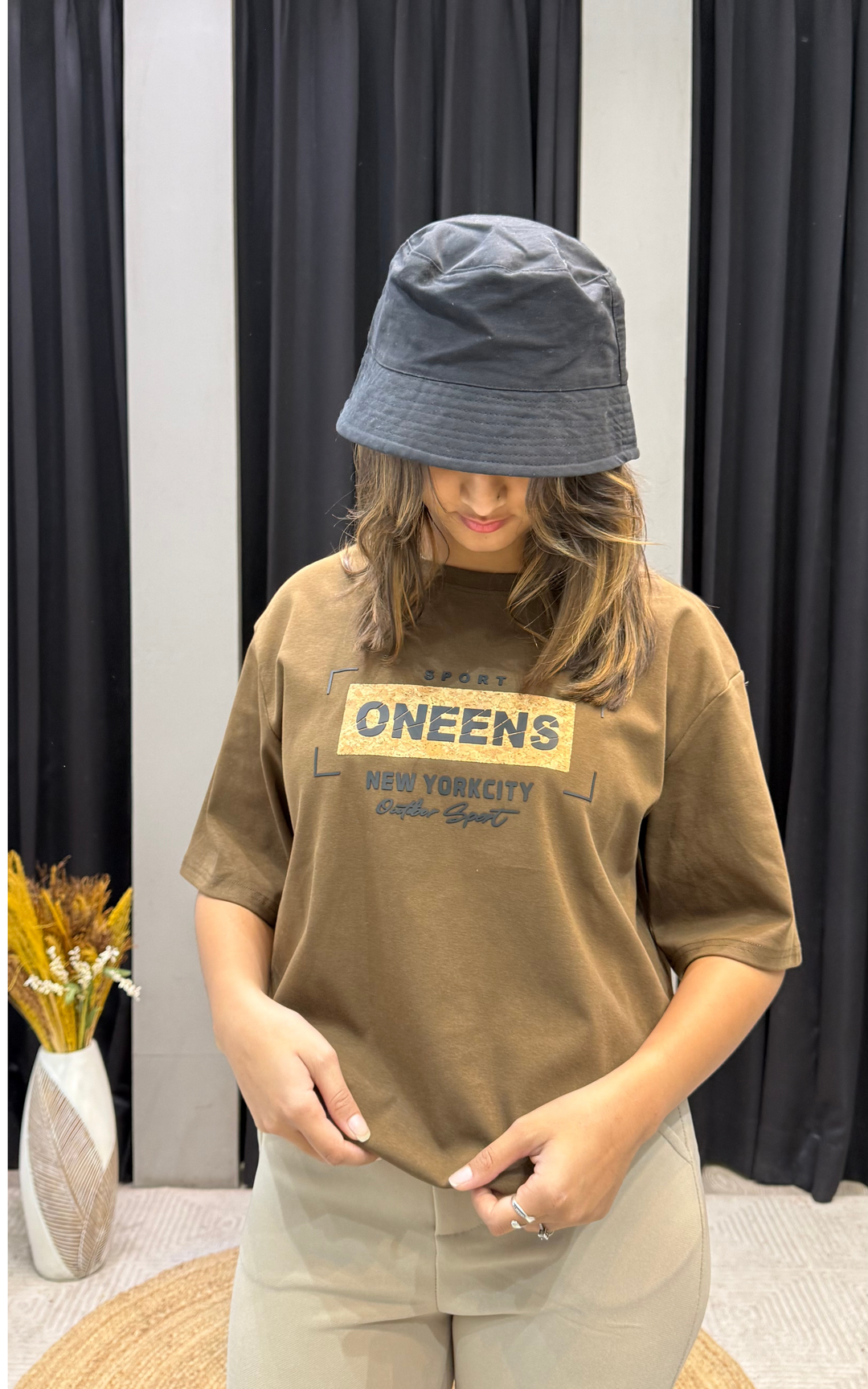 Women’s Typographic Print T-Shirt (ONEENS)