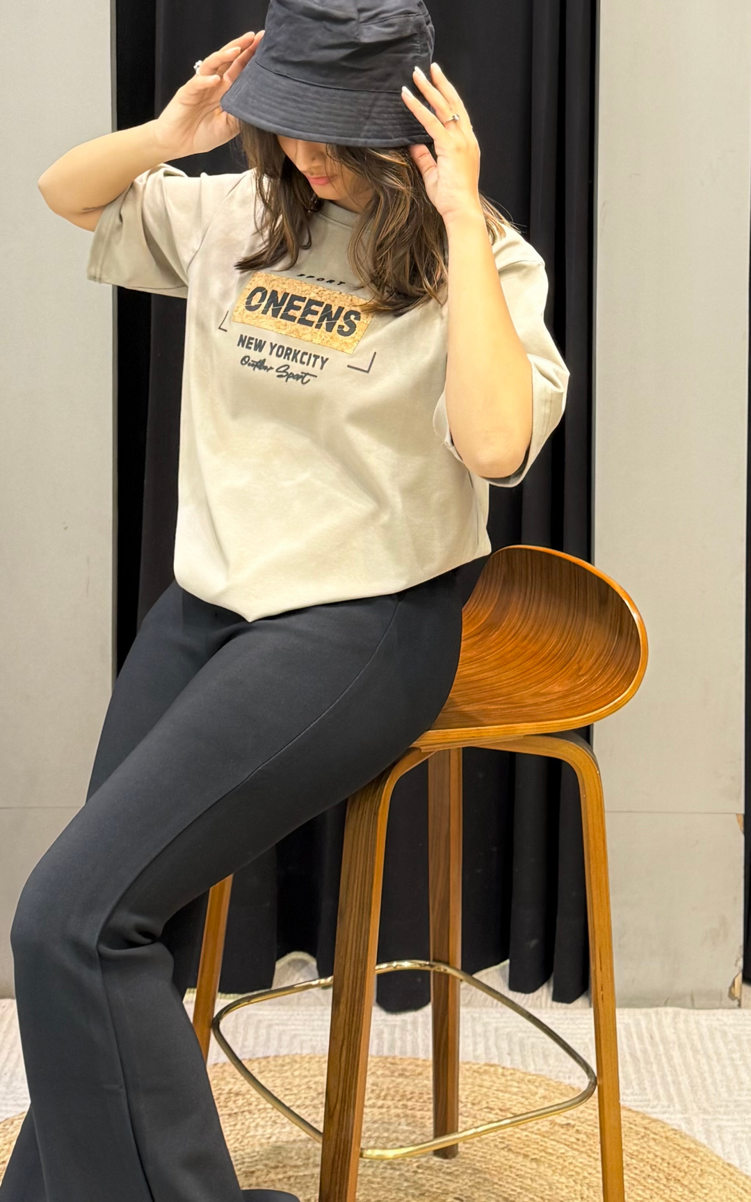 Women’s Typographic Print T-Shirt (ONEENS)