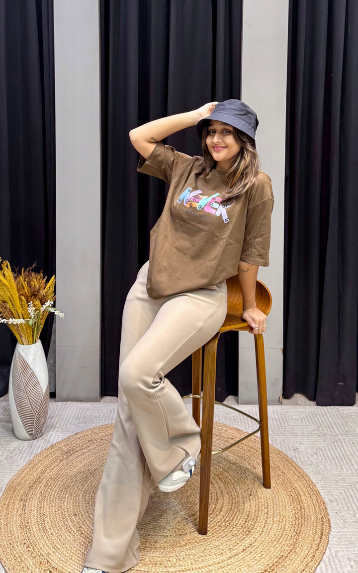 Women’s Typographic Print T-Shirt (NEVER)