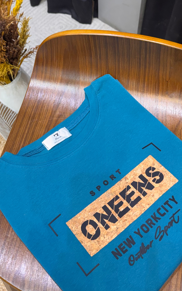 Women’s Typographic Print T-Shirt (ONEENS)