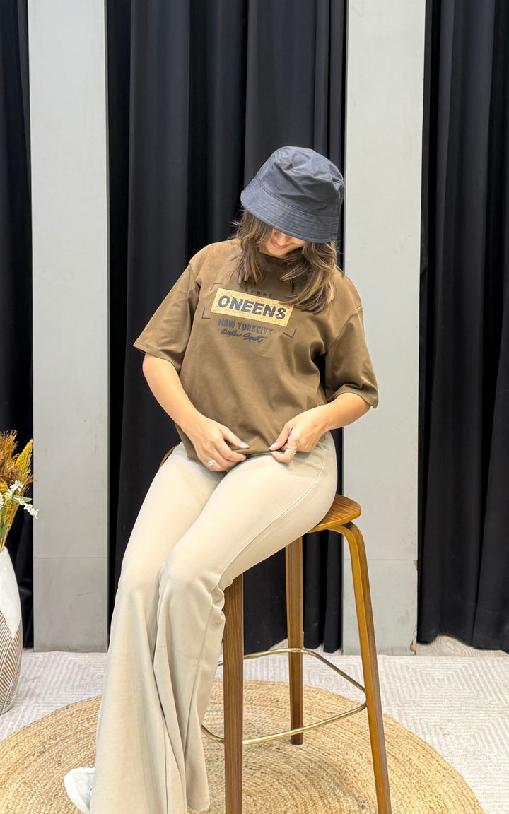 Women’s Typographic Print T-Shirt (ONEENS)