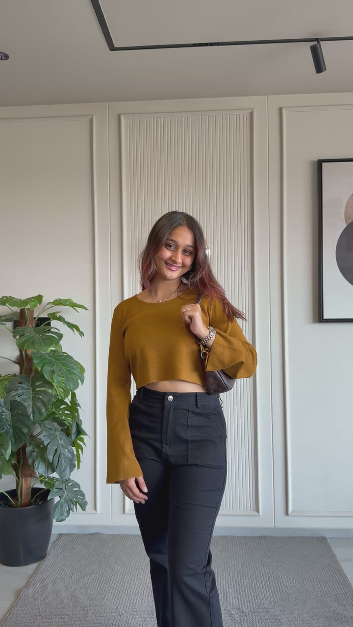 Mustard Bell Crop Top