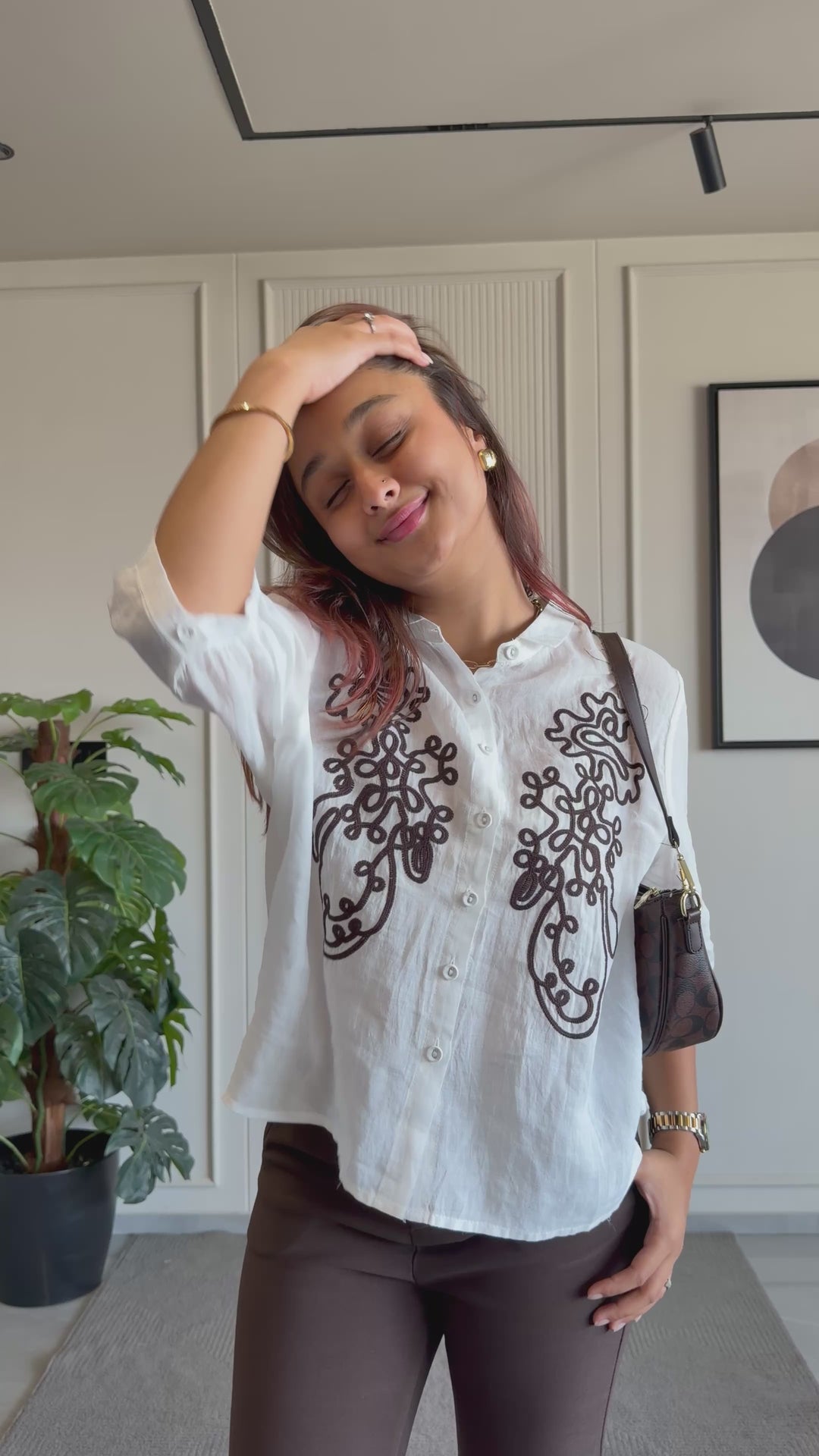 100% Linen Embroidered Shirt