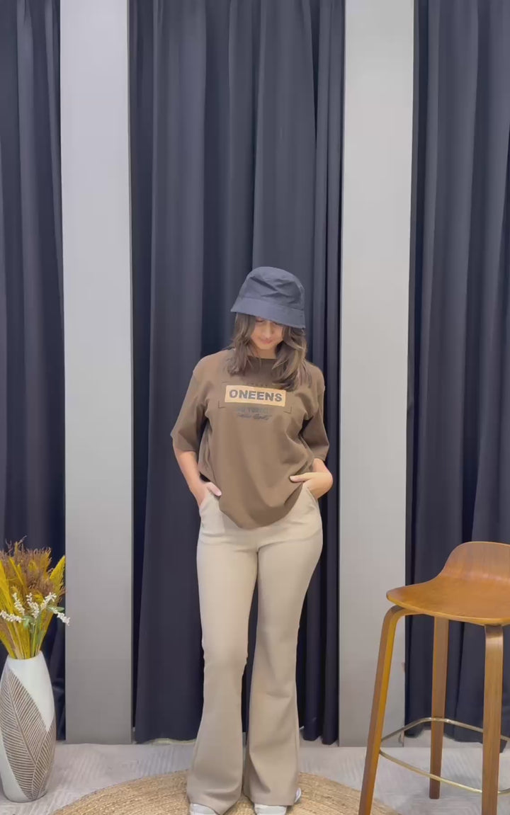 Women’s Typographic Print T-Shirt (ONEENS)