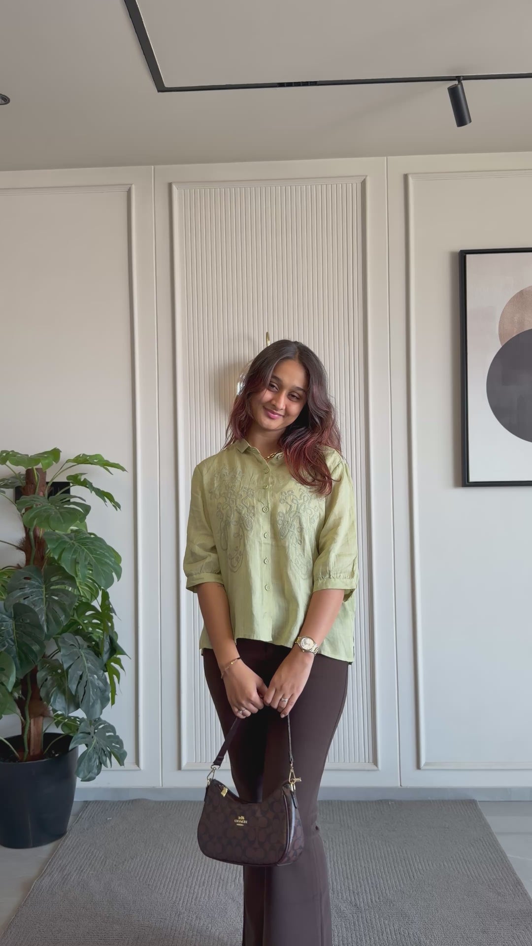 100% Linen Embroidered Shirt