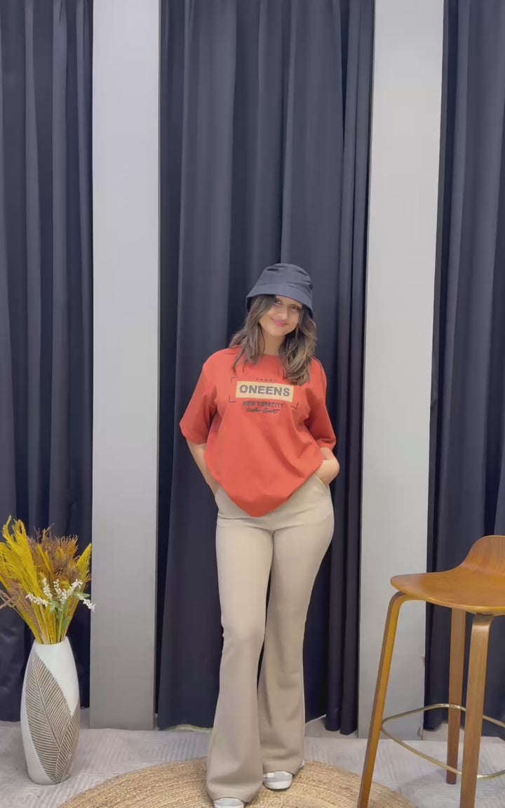 Women’s Typographic Print T-Shirt (ONEENS)