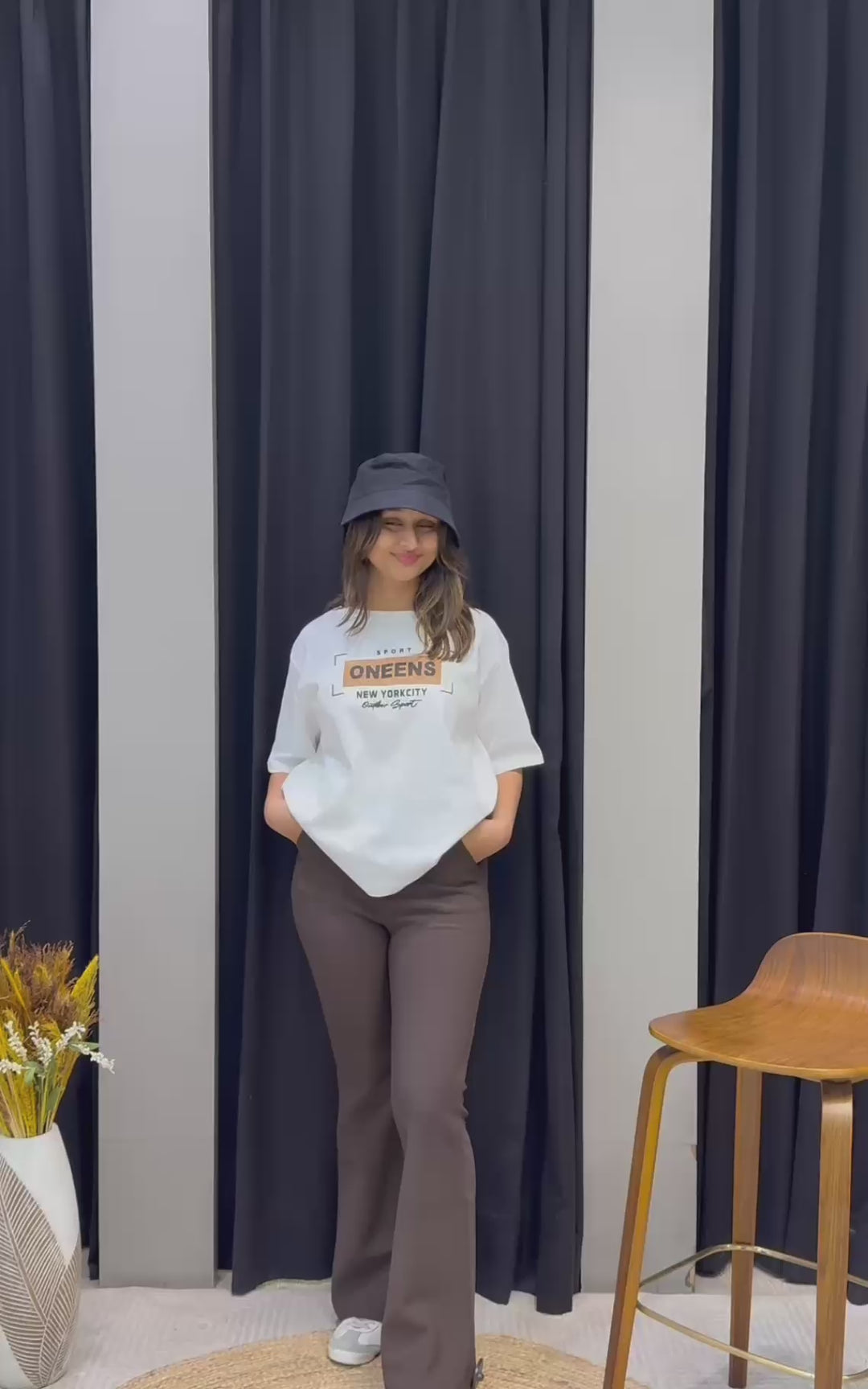 Women’s Typographic Print T-Shirt (ONEENS)