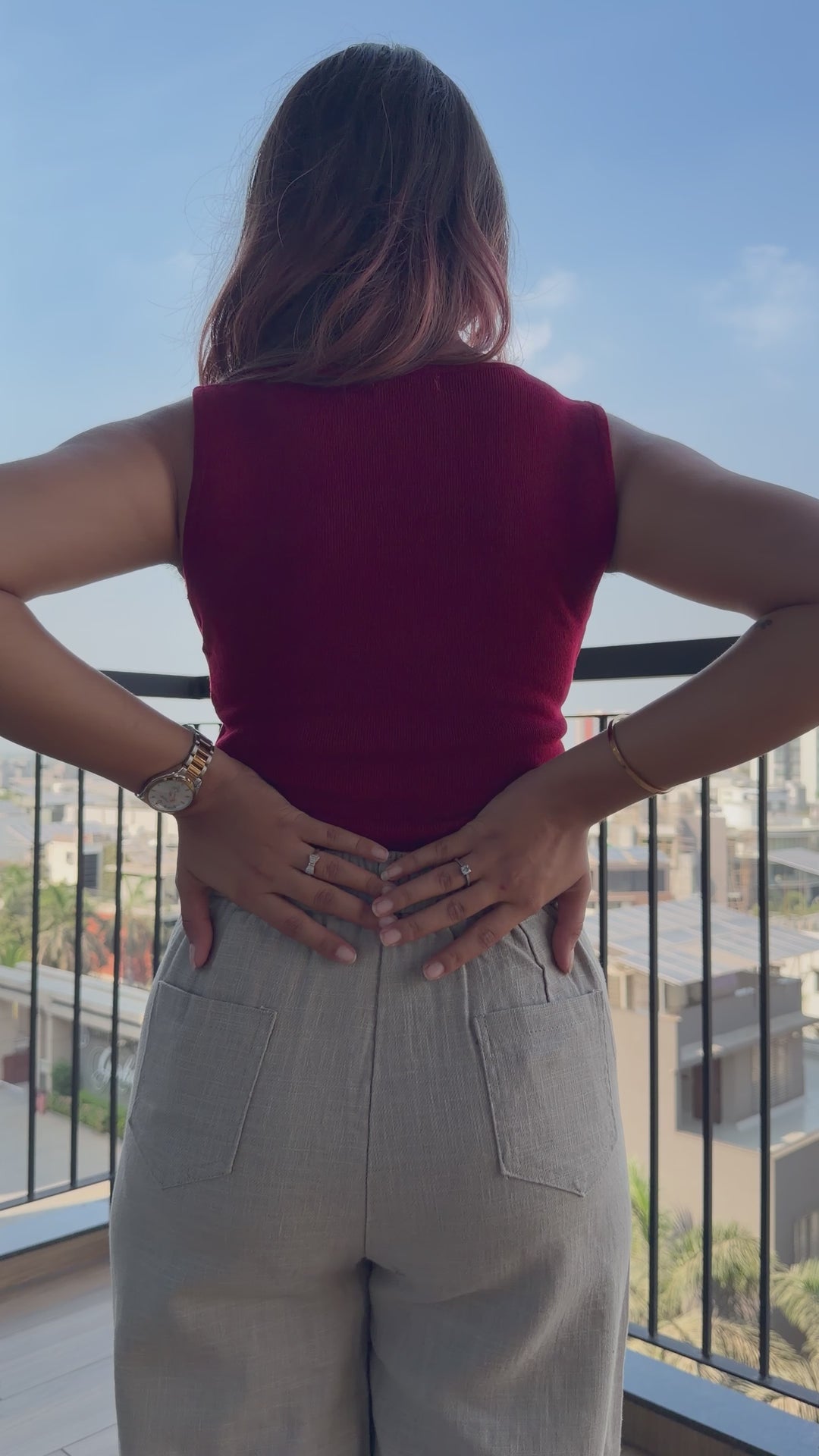 Women’s Light Gray Linen Pant